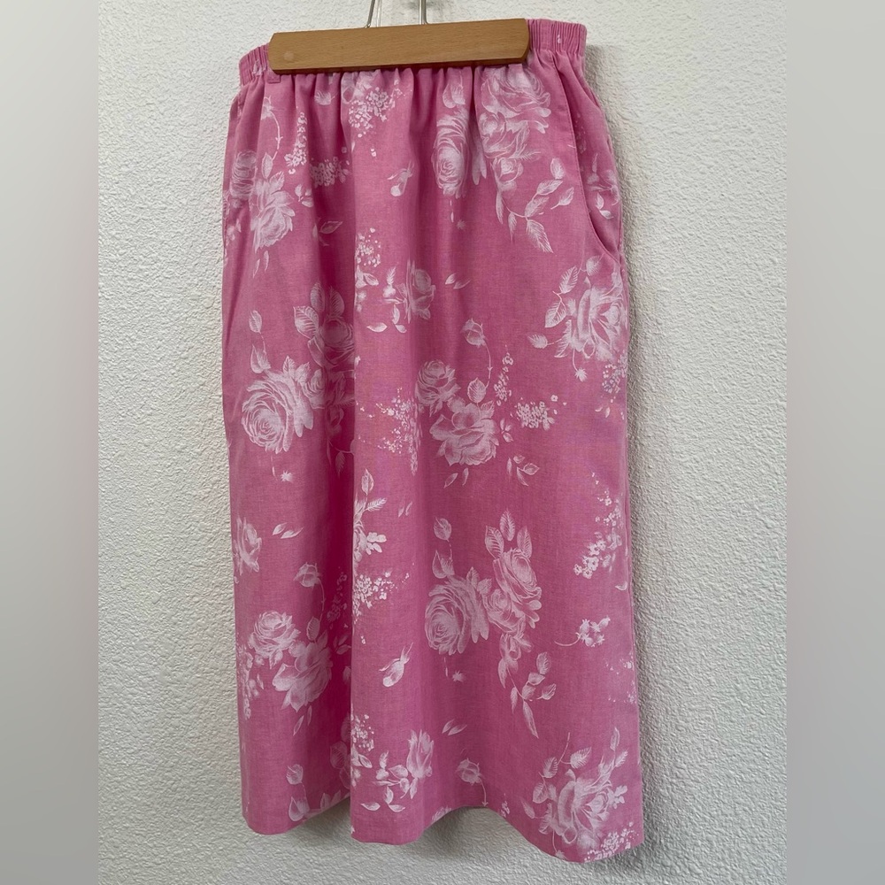 Alfred Dunner Pastel Pink Floral Skirt